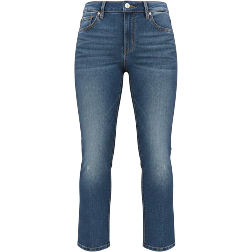A.N.A Womens Jeans 28/6 Blue Straight Mid Rise Medium Wash Denim Solid 5 Pockets